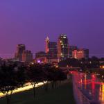 Purple sunset with downtown Raleigh