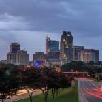 Lightning with the skyline