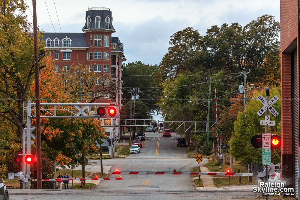 Hargett Street CSX crossing with fall colors