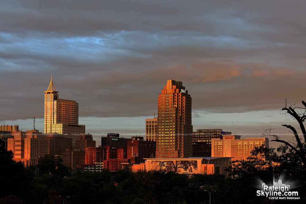 Spotty sunlight on PNC Plaza and Two Hannover Square