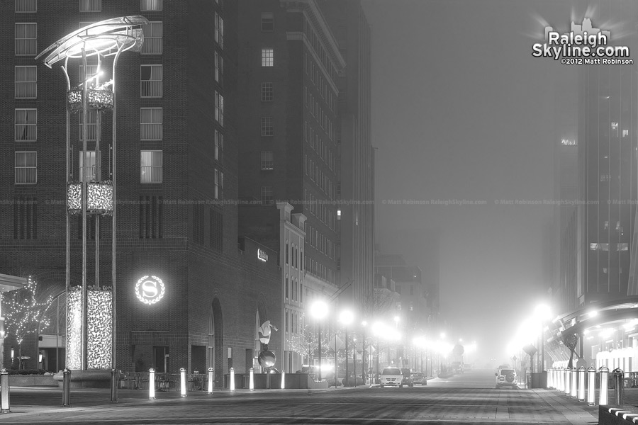 Foggy night in Raleigh