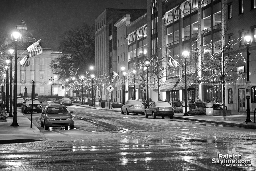 A lone winter night in the City of Raleigh