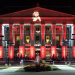 Les Misérables lighting on Raleigh Memorial Auditorium