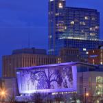 PNC Plaza at night in Raleigh