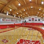 Above the rim at NCSU Basketball practice court