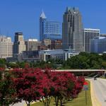 Durham's SunTrust Tower seen in the Raleigh Skyline after the move