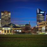 Raleigh at magic hour from Halifax Mall