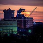 Sunrise reflections with Citrix crane