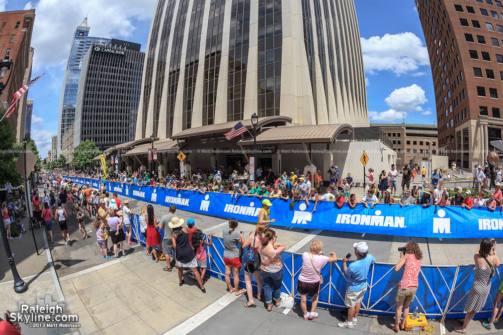 Runners complete the Half Marathon portion of the Ironman 70.3