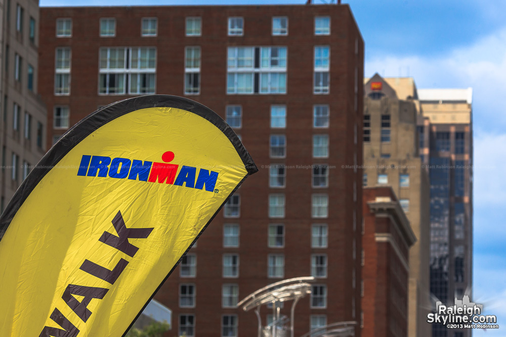 Ironman sign in downtown Raleigh