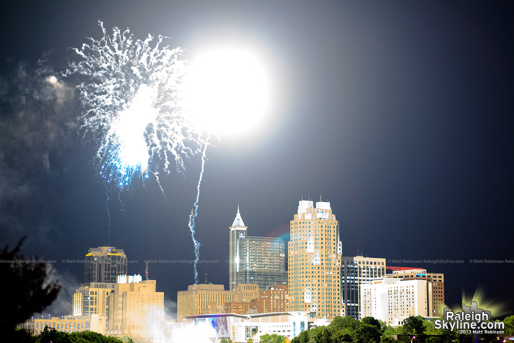 Fireworks turn night to day in Raleigh