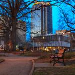 Nash Square bench at dusk