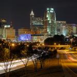 Raleigh skyline at night, April 2013