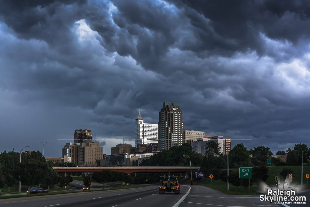 Menacing storm over Raleigh