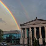 Rainbow over the Raleigh Memorial Auditorium