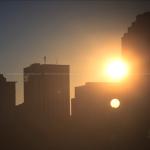 Partial Solar eclipse with the Raleigh Skyline