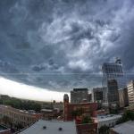 Severe thunderstorm envelopes downtown Raleigh