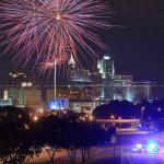 Test fireworks over the Raleigh Skyline