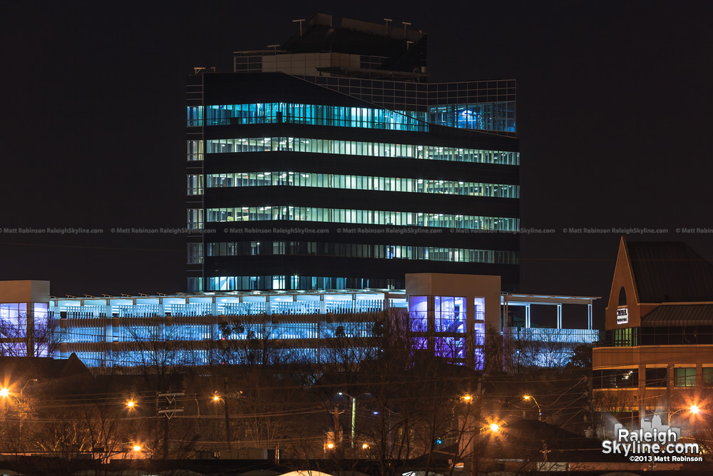 North Carolina State Employees Headquarters at night