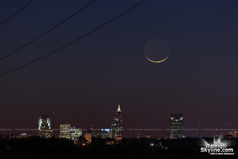 Downtown Raleigh and Crescent Moon