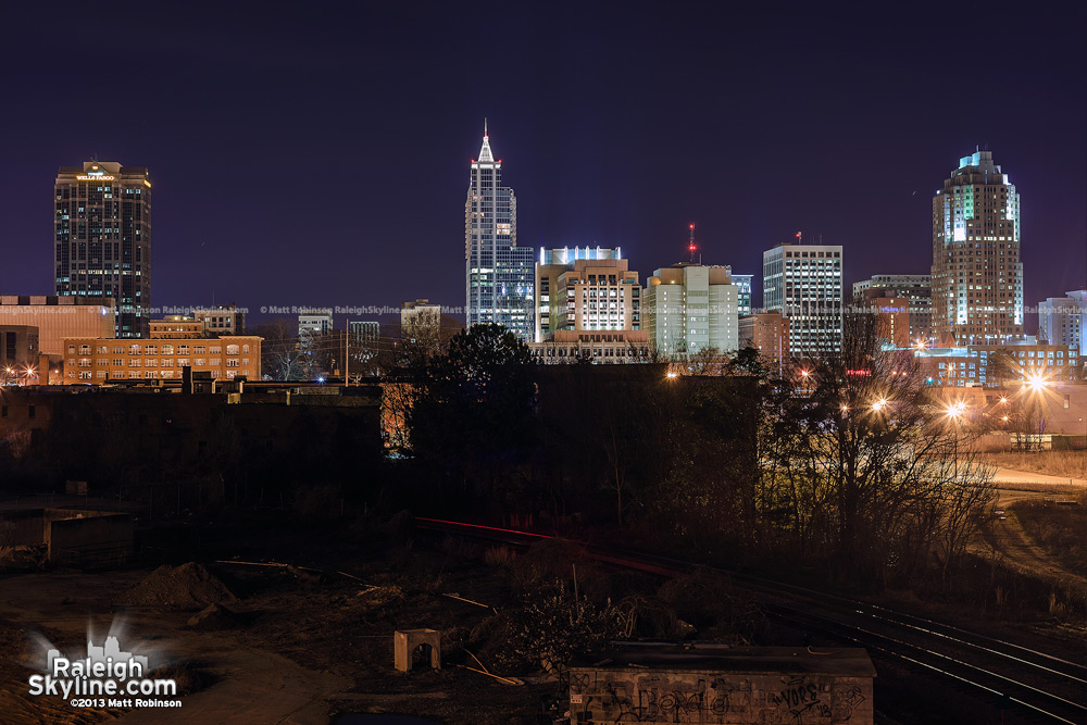 Raleigh at night from Boylan Avenue