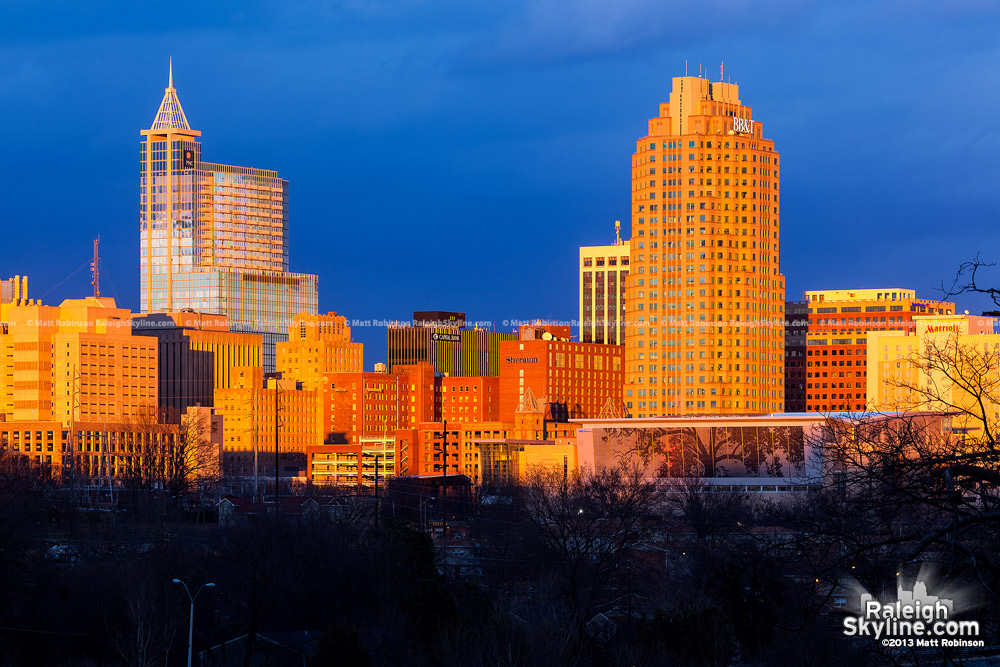 PNC Plaza and Two Hannover Square sunlit