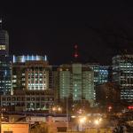 New lighting on the Wake County Justice Center