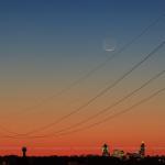 Wider view of Comet Panstarrs with downtown Raleigh