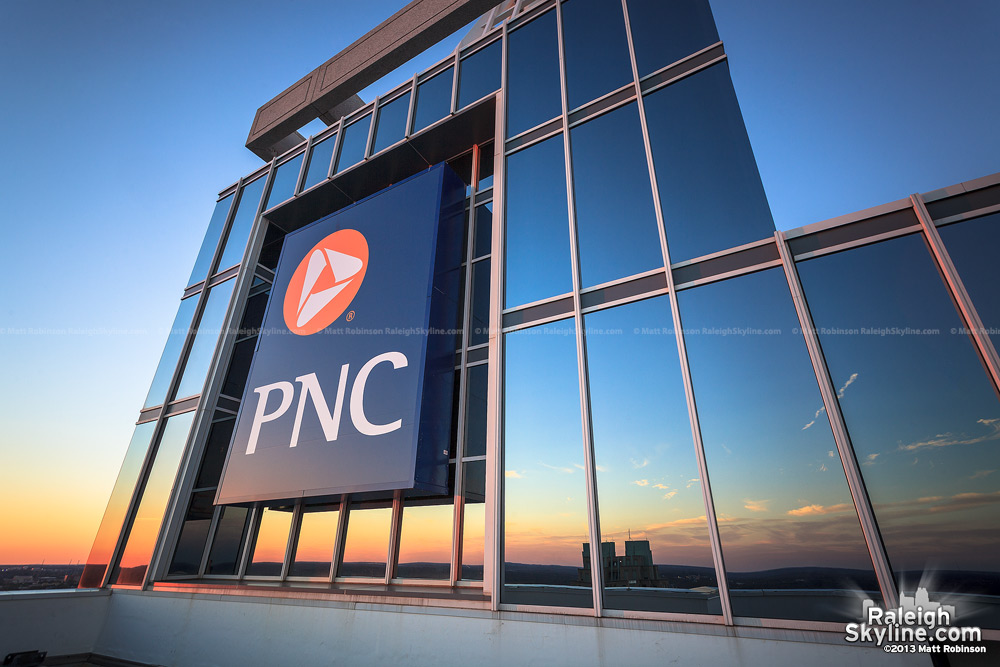 PNC sign atop PNC Plaza from roof