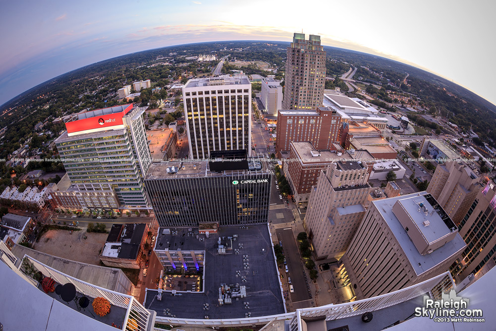 Fisheye at dusk from PNC Plaza