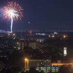 NC State Fair Fireworks as seen from PNC Plaza