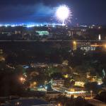 NC State Fair Fireworks as seen from PNC Plaza