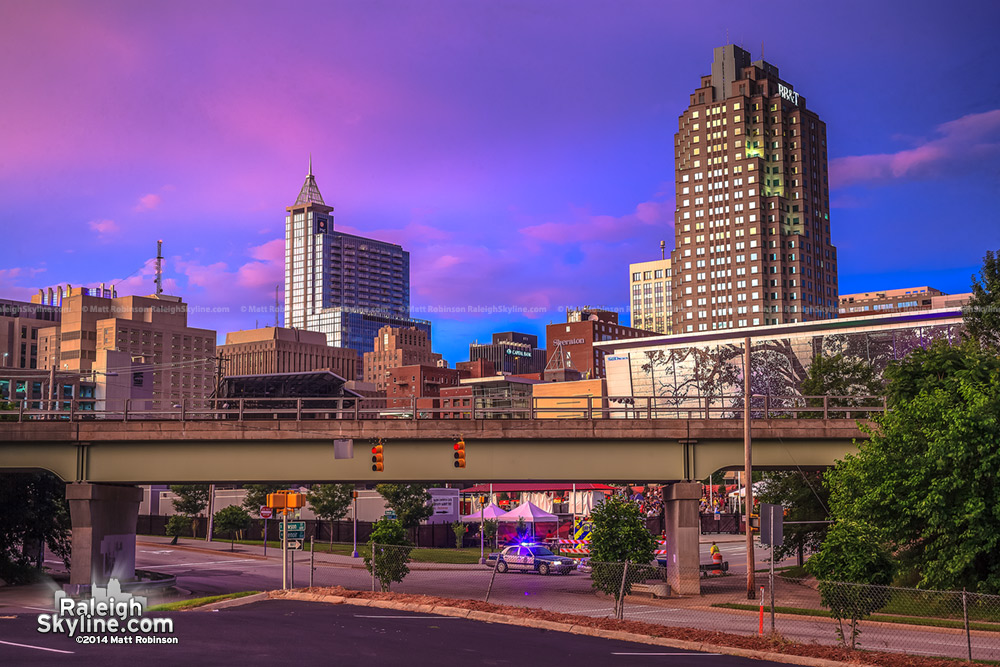 Pink sunset over Raleigh - June 23, 2013