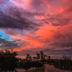 Colorful sunset over downtown Raleigh - June 3, 2013