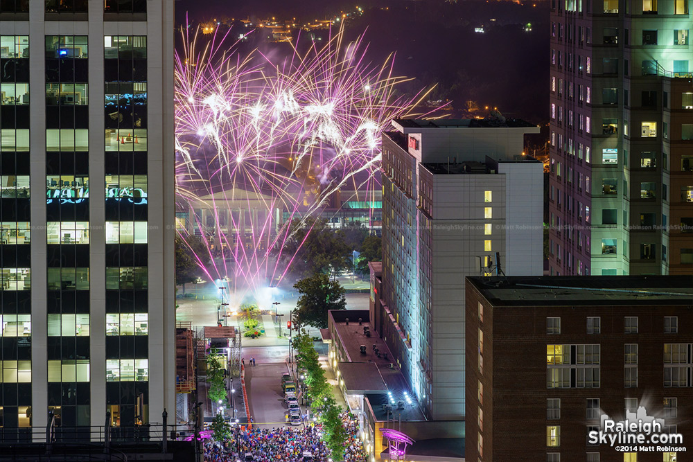 City watching on July 4th and Fireworks in Raleigh