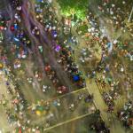 People flow on Fayetteville Street