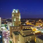 Downtown Raleigh at blue hour before the Fourth fireworks