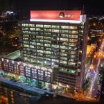 Red Hat Tower at night