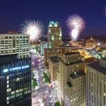 Double fireworks display on July 4th, 2014 in Raleigh