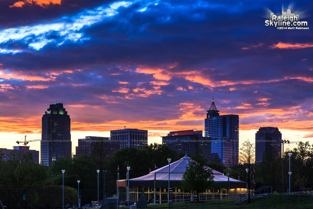 Raleigh Sunset from Chavis Park