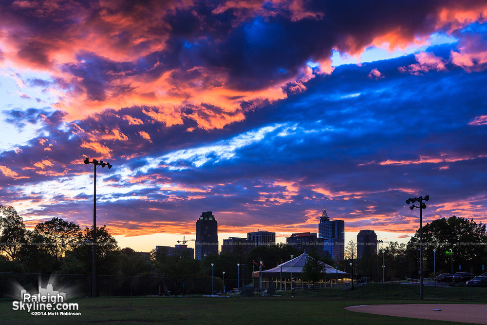 Wide Raleigh Sunset from Chavis Park