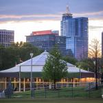 Chavis Park Carousel evening skyline