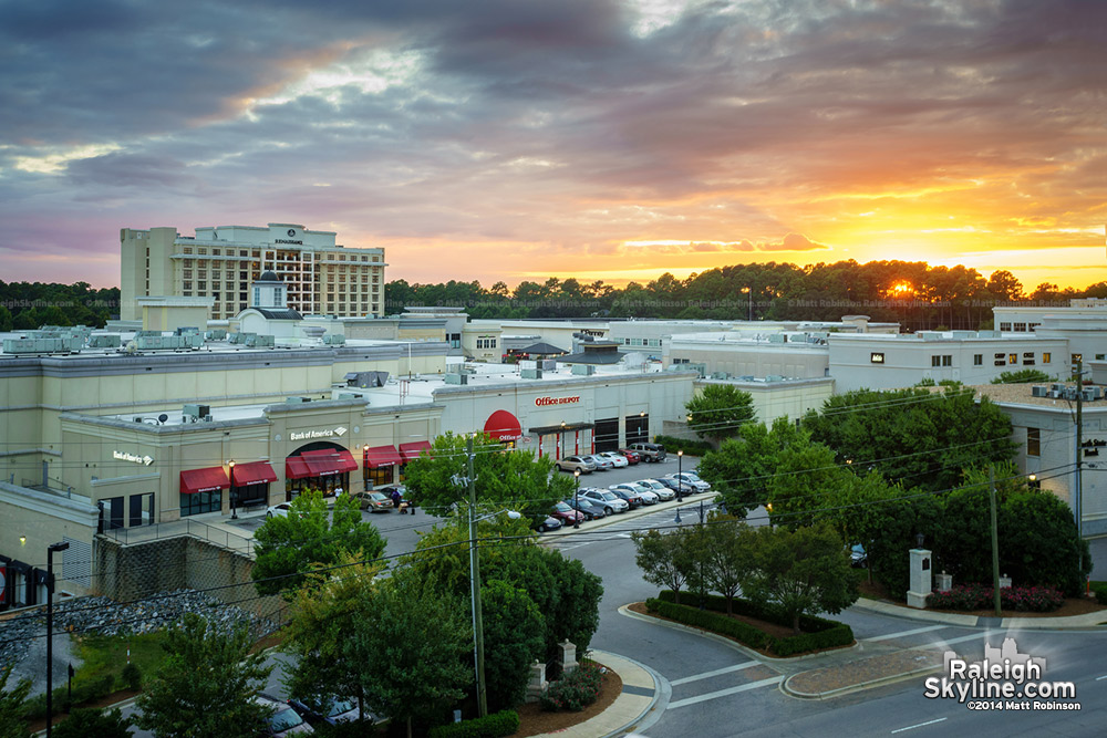 Sunset over North Hills Raleigh