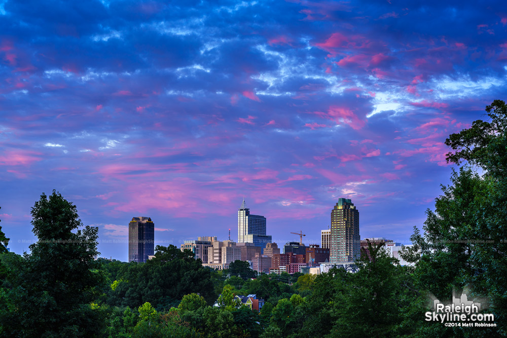 Colorful Sunset over Raleigh from Dix Hill