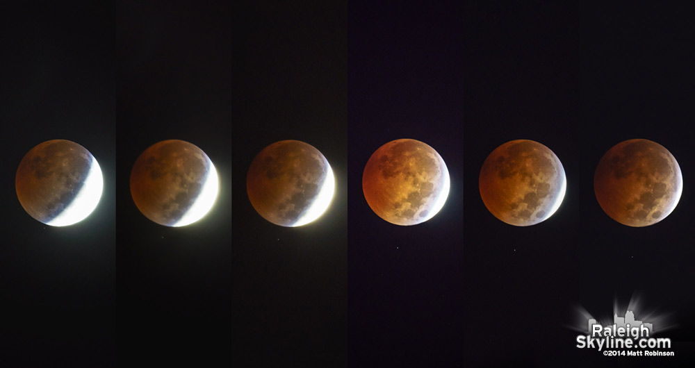 Lunar eclipse of October 8, 2014 from Raleigh