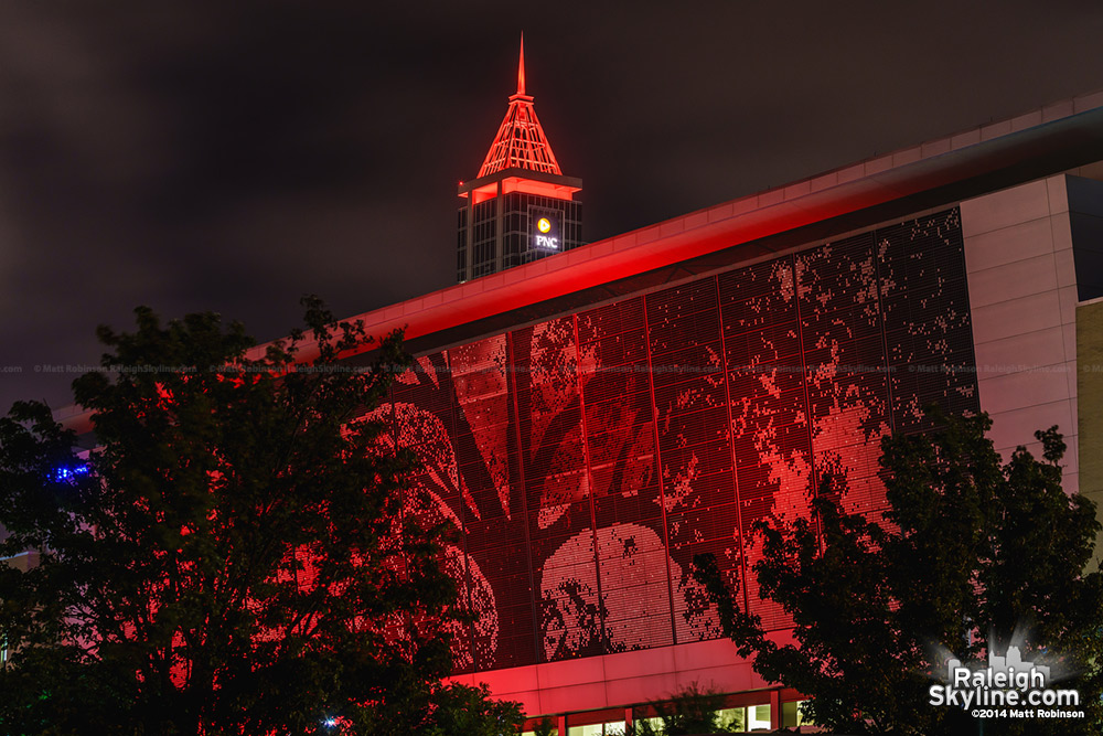 Raleigh Red Shimmer Wall and PNC Plaza