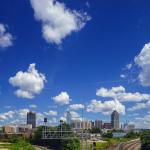 Fluffy clouds over Raleigh from Boylan Avenue