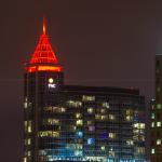 Red spire atop PNC Plaza