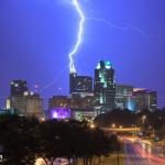 Lightning over the skyline of Raleigh, North Carolina