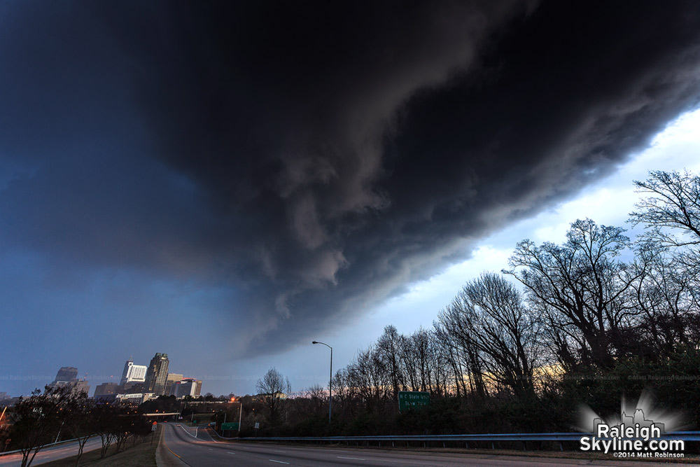 Storm moves over Downtown Raleigh March 12, 2014